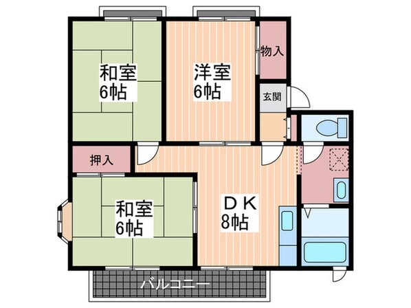 パークヒル井口B棟の物件間取画像